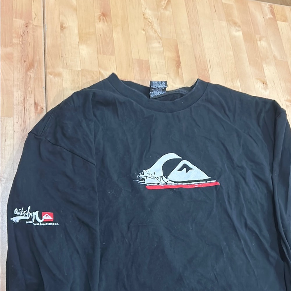 Vintage, c.1998 Black Long Sleeve Tee with Iconic Logo on front, back and sleeve